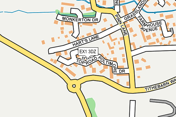 EX1 3DZ map - OS OpenMap – Local (Ordnance Survey)