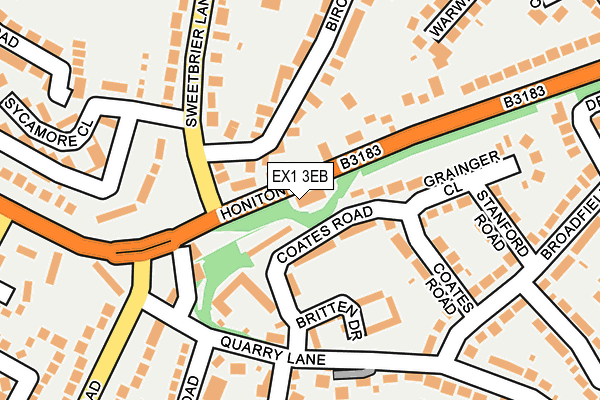 EX1 3EB map - OS OpenMap – Local (Ordnance Survey)