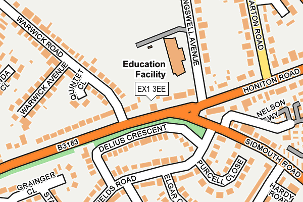 EX1 3EE map - OS OpenMap – Local (Ordnance Survey)