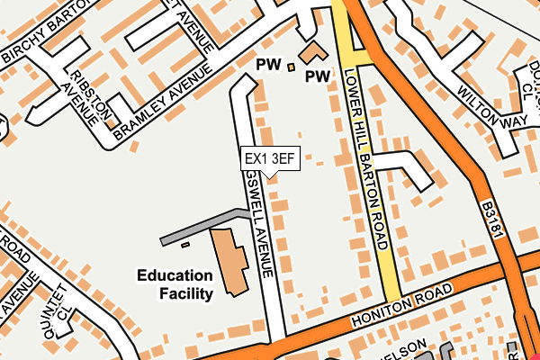 EX1 3EF map - OS OpenMap – Local (Ordnance Survey)