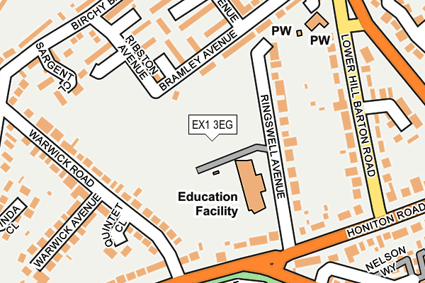 EX1 3EG map - OS OpenMap – Local (Ordnance Survey)