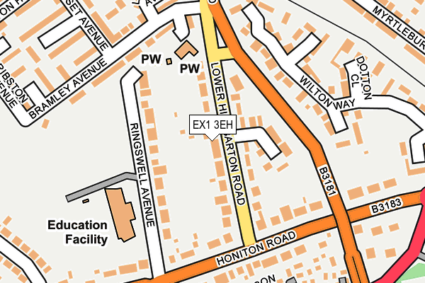 EX1 3EH map - OS OpenMap – Local (Ordnance Survey)