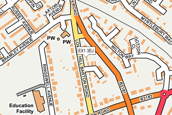 EX1 3EJ map - OS OpenMap – Local (Ordnance Survey)