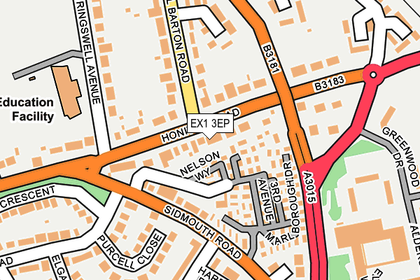 EX1 3EP map - OS OpenMap – Local (Ordnance Survey)