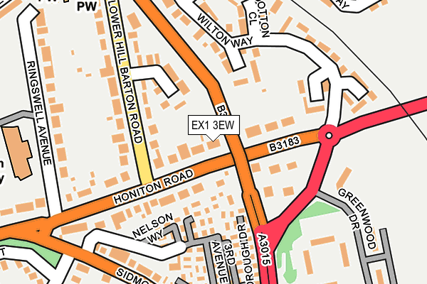 EX1 3EW map - OS OpenMap – Local (Ordnance Survey)