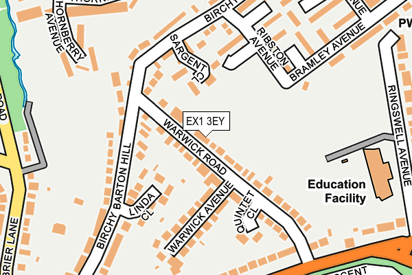 EX1 3EY map - OS OpenMap – Local (Ordnance Survey)