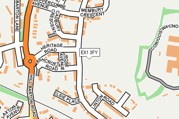 EX1 3FY map - OS OpenMap – Local (Ordnance Survey)