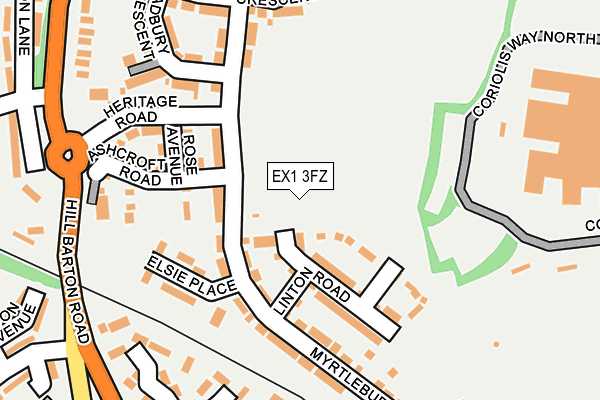 EX1 3FZ map - OS OpenMap – Local (Ordnance Survey)