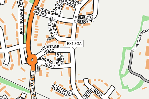 EX1 3GA map - OS OpenMap – Local (Ordnance Survey)