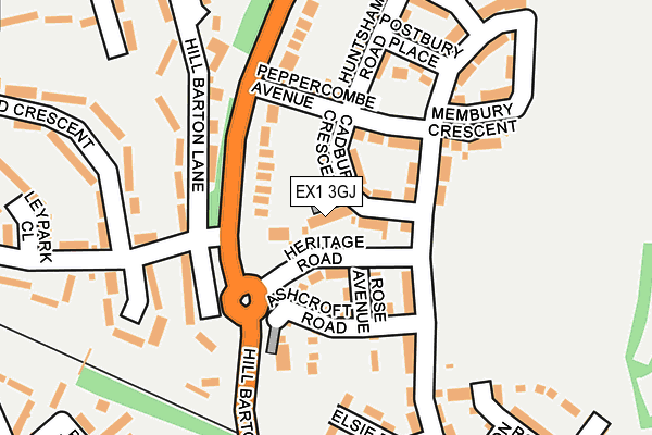 EX1 3GJ map - OS OpenMap – Local (Ordnance Survey)