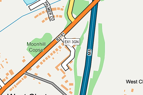 EX1 3GN map - OS OpenMap – Local (Ordnance Survey)