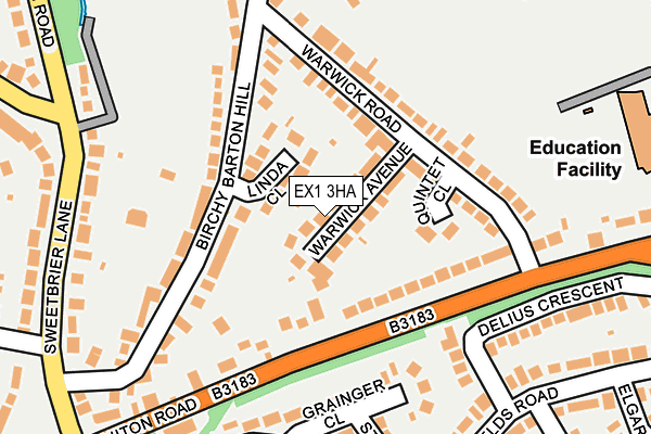 EX1 3HA map - OS OpenMap – Local (Ordnance Survey)