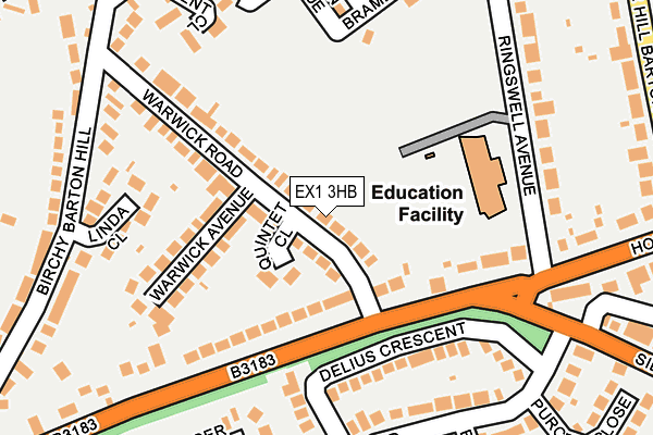 EX1 3HB map - OS OpenMap – Local (Ordnance Survey)