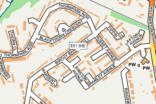 EX1 3HE map - OS OpenMap – Local (Ordnance Survey)