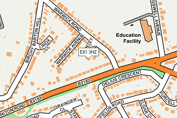 EX1 3HZ map - OS OpenMap – Local (Ordnance Survey)