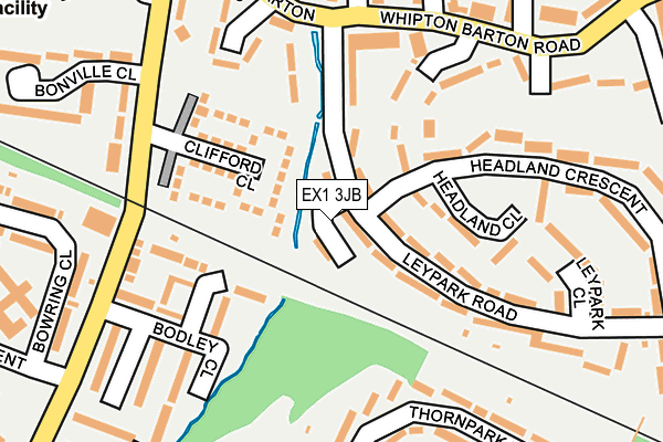 EX1 3JB map - OS OpenMap – Local (Ordnance Survey)