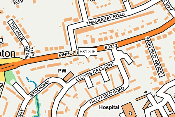 EX1 3JE map - OS OpenMap – Local (Ordnance Survey)