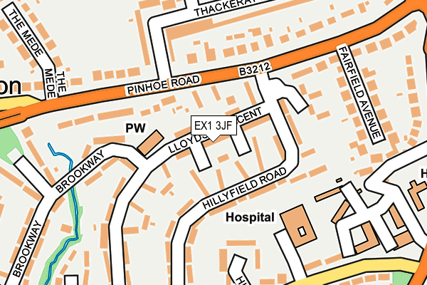 EX1 3JF map - OS OpenMap – Local (Ordnance Survey)