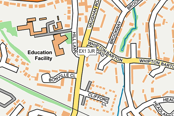 EX1 3JR map - OS OpenMap – Local (Ordnance Survey)