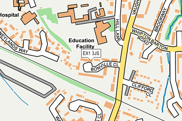 EX1 3JS map - OS OpenMap – Local (Ordnance Survey)