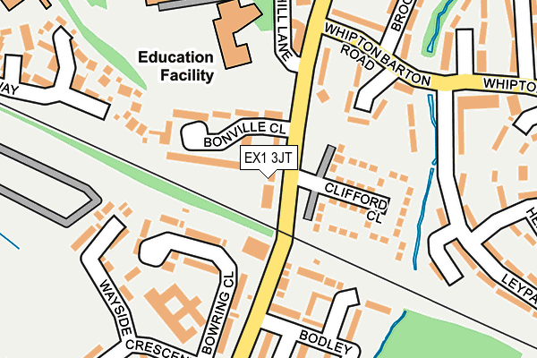 EX1 3JT map - OS OpenMap – Local (Ordnance Survey)