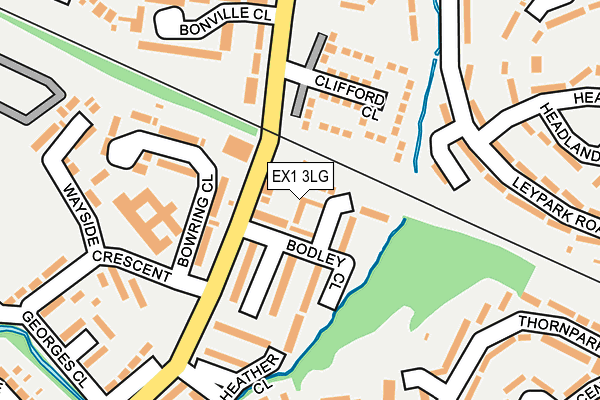 EX1 3LG map - OS OpenMap – Local (Ordnance Survey)