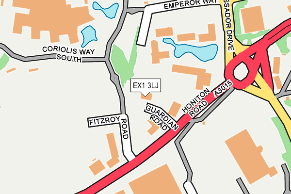 EX1 3LJ map - OS OpenMap – Local (Ordnance Survey)