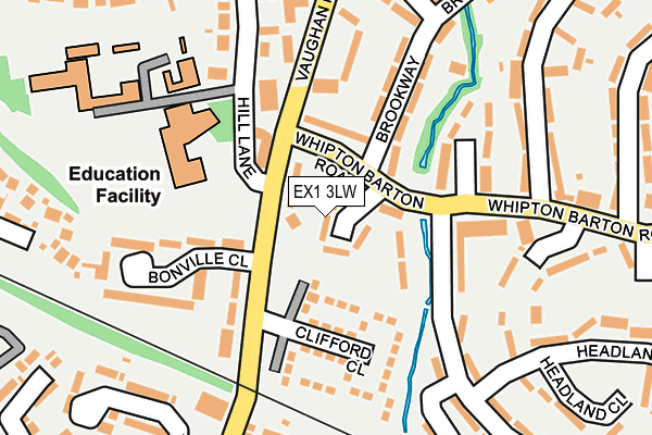 EX1 3LW map - OS OpenMap – Local (Ordnance Survey)