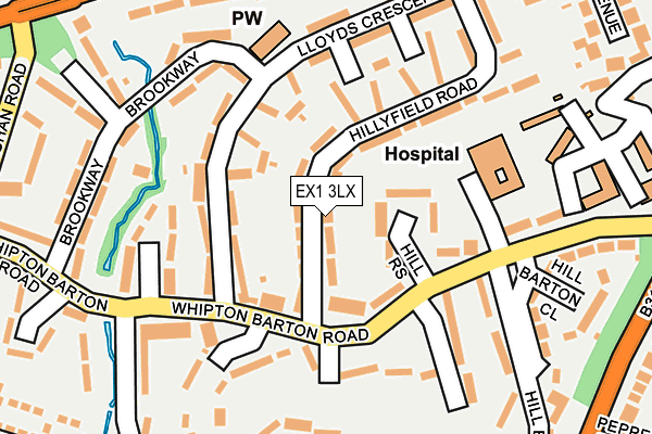 EX1 3LX map - OS OpenMap – Local (Ordnance Survey)