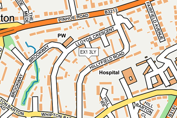 EX1 3LY map - OS OpenMap – Local (Ordnance Survey)