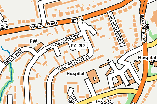 EX1 3LZ map - OS OpenMap – Local (Ordnance Survey)