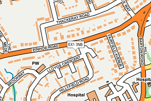 EX1 3NB map - OS OpenMap – Local (Ordnance Survey)