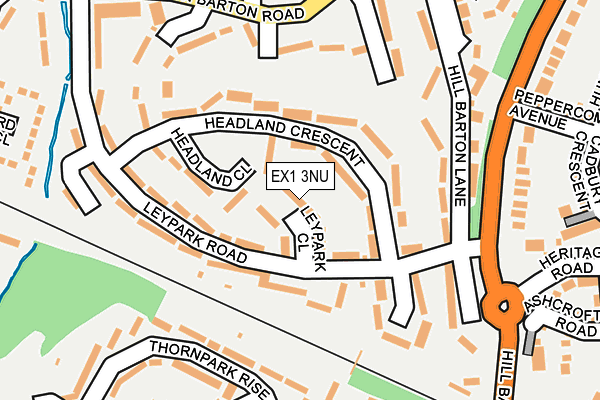 EX1 3NU map - OS OpenMap – Local (Ordnance Survey)