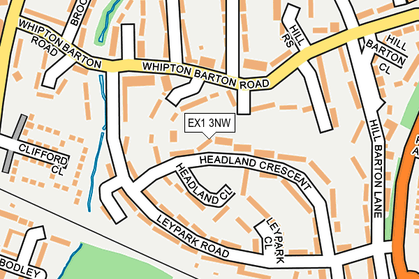 EX1 3NW map - OS OpenMap – Local (Ordnance Survey)