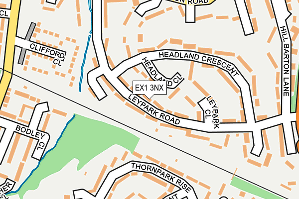 EX1 3NX map - OS OpenMap – Local (Ordnance Survey)