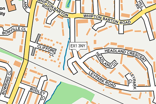 EX1 3NY map - OS OpenMap – Local (Ordnance Survey)