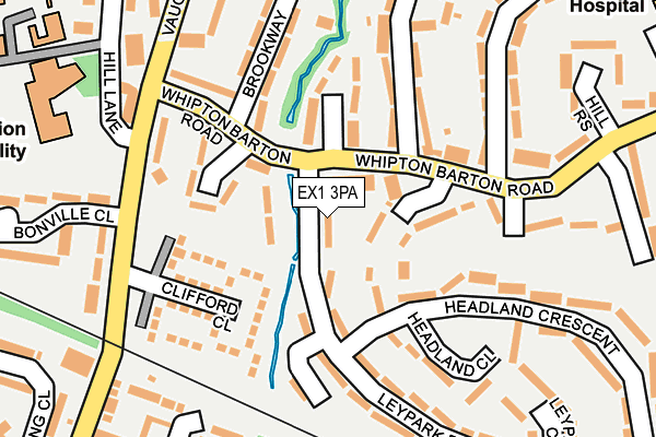 EX1 3PA map - OS OpenMap – Local (Ordnance Survey)