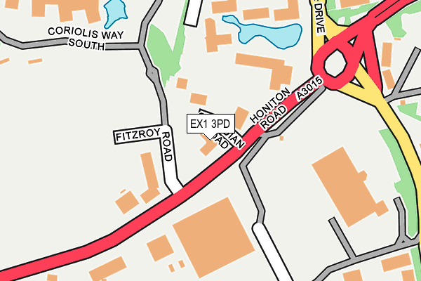 EX1 3PD map - OS OpenMap – Local (Ordnance Survey)