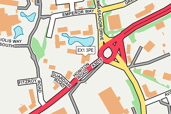 EX1 3PE map - OS OpenMap – Local (Ordnance Survey)