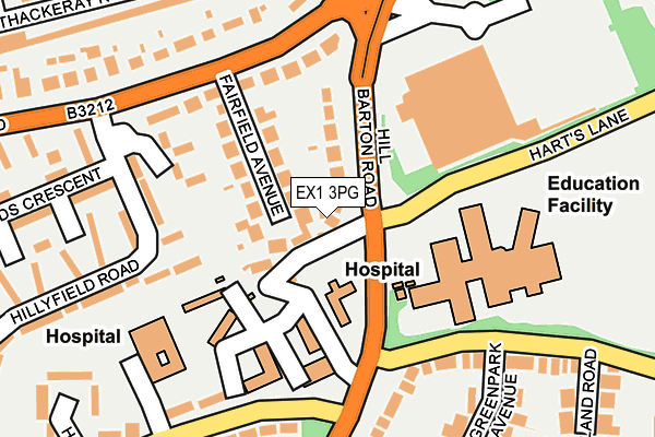 EX1 3PG map - OS OpenMap – Local (Ordnance Survey)