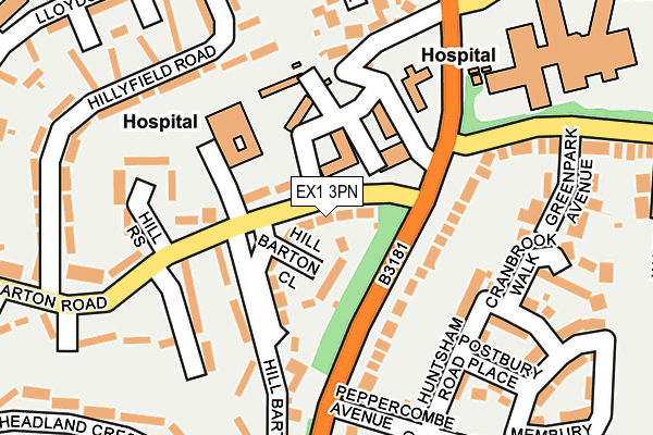 EX1 3PN map - OS OpenMap – Local (Ordnance Survey)