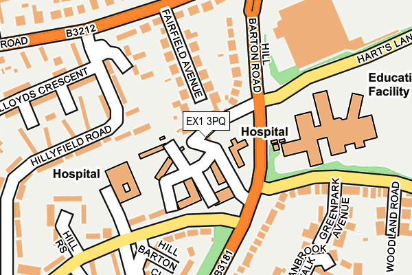 EX1 3PQ map - OS OpenMap – Local (Ordnance Survey)