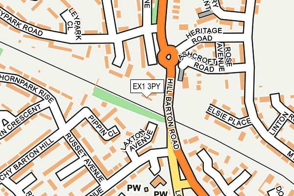 EX1 3PY map - OS OpenMap – Local (Ordnance Survey)