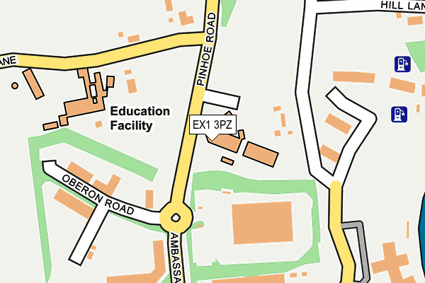 EX1 3PZ map - OS OpenMap – Local (Ordnance Survey)