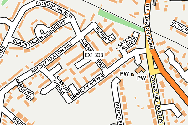 EX1 3QB map - OS OpenMap – Local (Ordnance Survey)