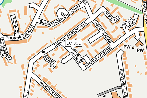 EX1 3QE map - OS OpenMap – Local (Ordnance Survey)