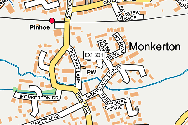 EX1 3QH map - OS OpenMap – Local (Ordnance Survey)