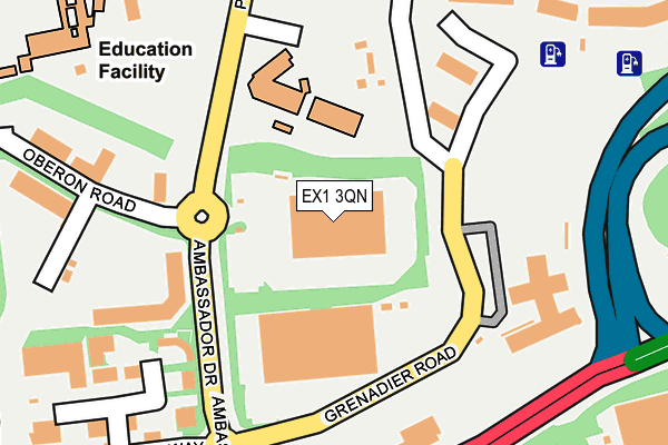 EX1 3QN map - OS OpenMap – Local (Ordnance Survey)