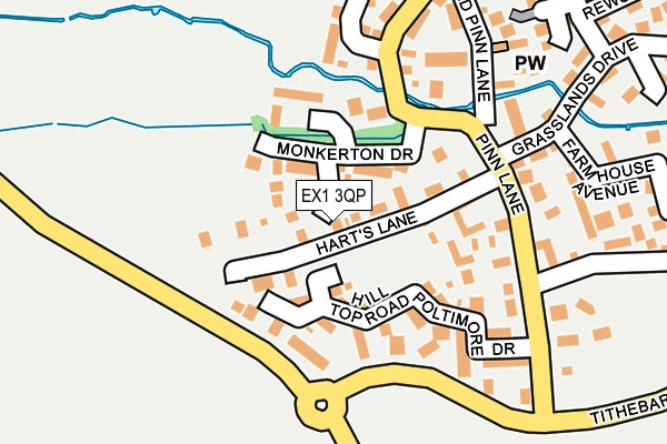 EX1 3QP map - OS OpenMap – Local (Ordnance Survey)