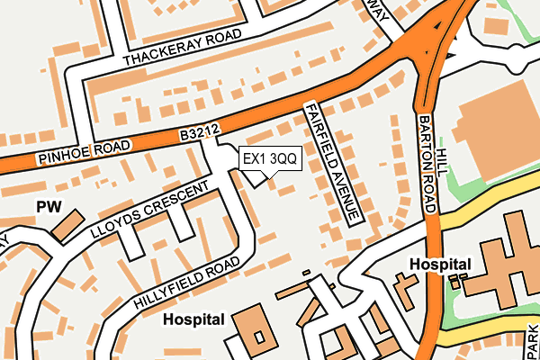 EX1 3QQ map - OS OpenMap – Local (Ordnance Survey)